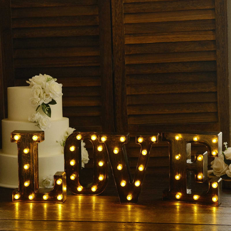 9" Lighted Plastic Marquee Antique Black Light Up Letter