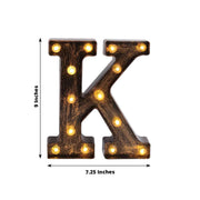 9" Lighted Plastic Marquee Antique Black Light Up Letter