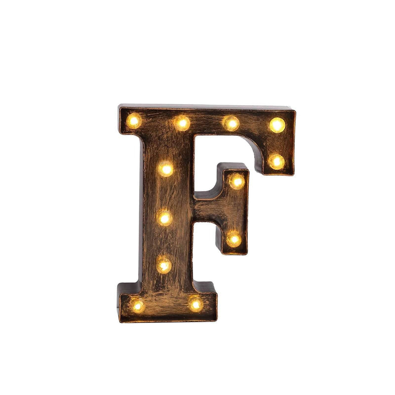 9" Lighted Plastic Marquee Antique Black Light Up Letter