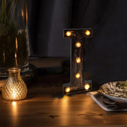 9" Lighted Plastic Marquee Antique Black Light Up Letter