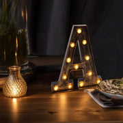 9" Lighted Plastic Marquee Antique Black Light Up Letter