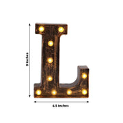 9" Lighted Plastic Marquee Antique Black Light Up Letter