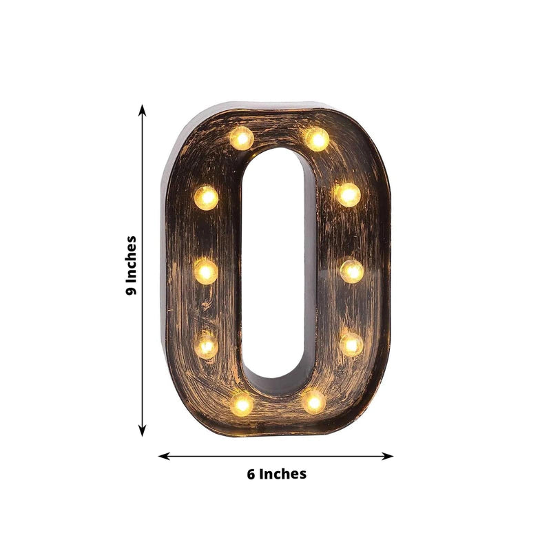 9" Lighted Plastic Marquee Antique Black Light Up Letter
