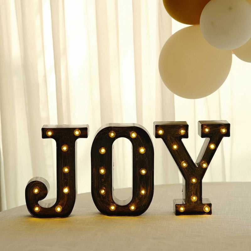 9" Lighted Plastic Marquee Antique Black Light Up Letter