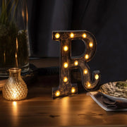 9" Lighted Plastic Marquee Antique Black Light Up Letter