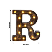 9" Lighted Plastic Marquee Antique Black Light Up Letter