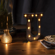 9" Lighted Plastic Marquee Antique Black Light Up Letter