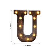 9" Lighted Plastic Marquee Antique Black Light Up Letter