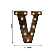 9" Lighted Plastic Marquee Antique Black Light Up Letter