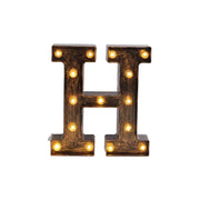 9" Lighted Plastic Marquee Antique Black Light Up Letter WOD_METLTR09_9_H