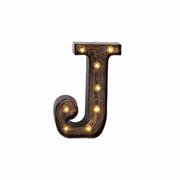 9" Lighted Plastic Marquee Antique Black Light Up Letter WOD_METLTR09_9_J