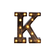 9" Lighted Plastic Marquee Antique Black Light Up Letter WOD_METLTR09_9_K