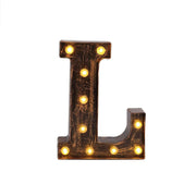 9" Lighted Plastic Marquee Antique Black Light Up Letter WOD_METLTR09_9_L