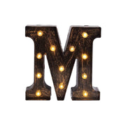 9" Lighted Plastic Marquee Antique Black Light Up Letter WOD_METLTR09_9_M