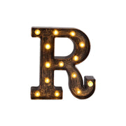 9" Lighted Plastic Marquee Antique Black Light Up Letter WOD_METLTR09_9_R