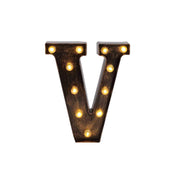 9" Lighted Plastic Marquee Antique Black Light Up Letter WOD_METLTR09_9_V