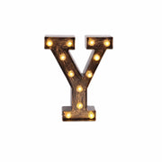 9" Lighted Plastic Marquee Antique Black Light Up Letter WOD_METLTR09_9_Y