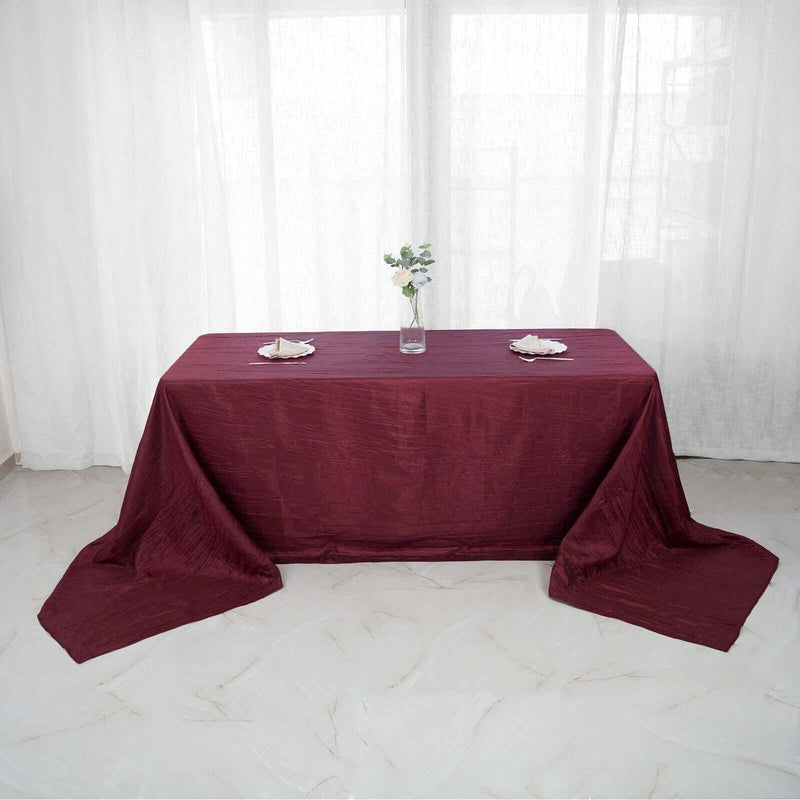 90" x 156" Accordion Metallic Crinkled Taffeta Rectangular Tablecloth