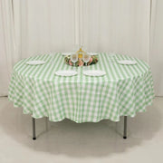 90" Checkered Gingham Polyester Round Tablecloth