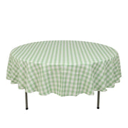 90" Checkered Gingham Polyester Round Tablecloth