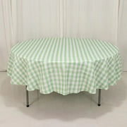 90" Checkered Gingham Polyester Round Tablecloth