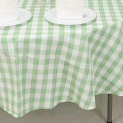 90" Checkered Gingham Polyester Round Tablecloth
