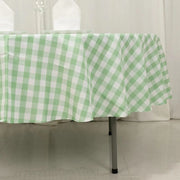 90" Checkered Gingham Polyester Round Tablecloth