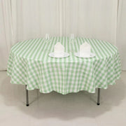 90" Checkered Gingham Polyester Round Tablecloth