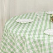 90" Checkered Gingham Polyester Round Tablecloth