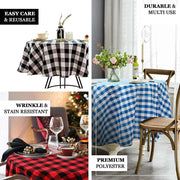90" Checkered Gingham Polyester Round Tablecloth