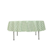 90" Checkered Gingham Polyester Round Tablecloth TAB_CHK90_SAGE