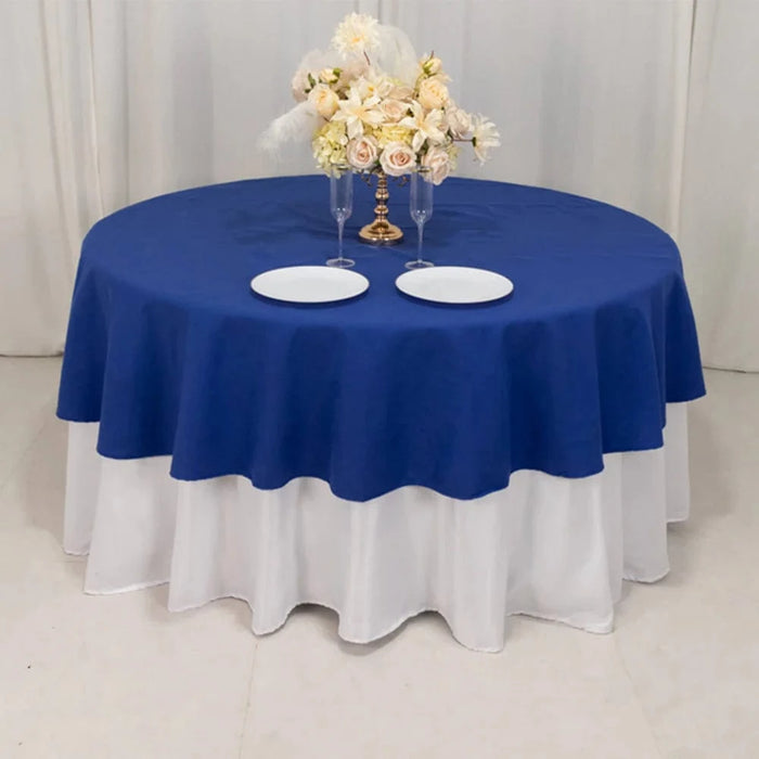 90" Cotton Blend Round Tablecloth for Daily and Formal Use