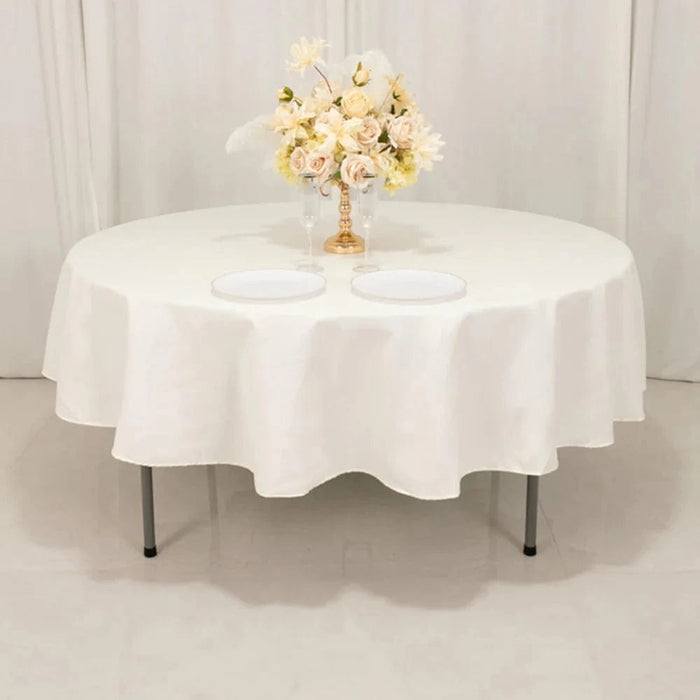 90" Cotton Blend Round Tablecloth for Daily and Formal Use