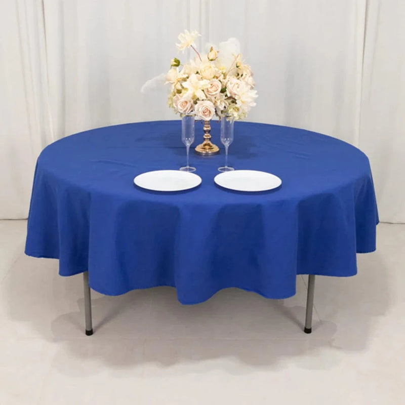 90" Cotton Blend Round Tablecloth for Daily and Formal Use