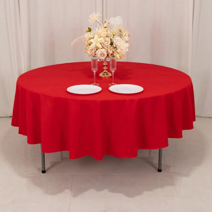 90" Cotton Blend Round Tablecloth for Daily and Formal Use