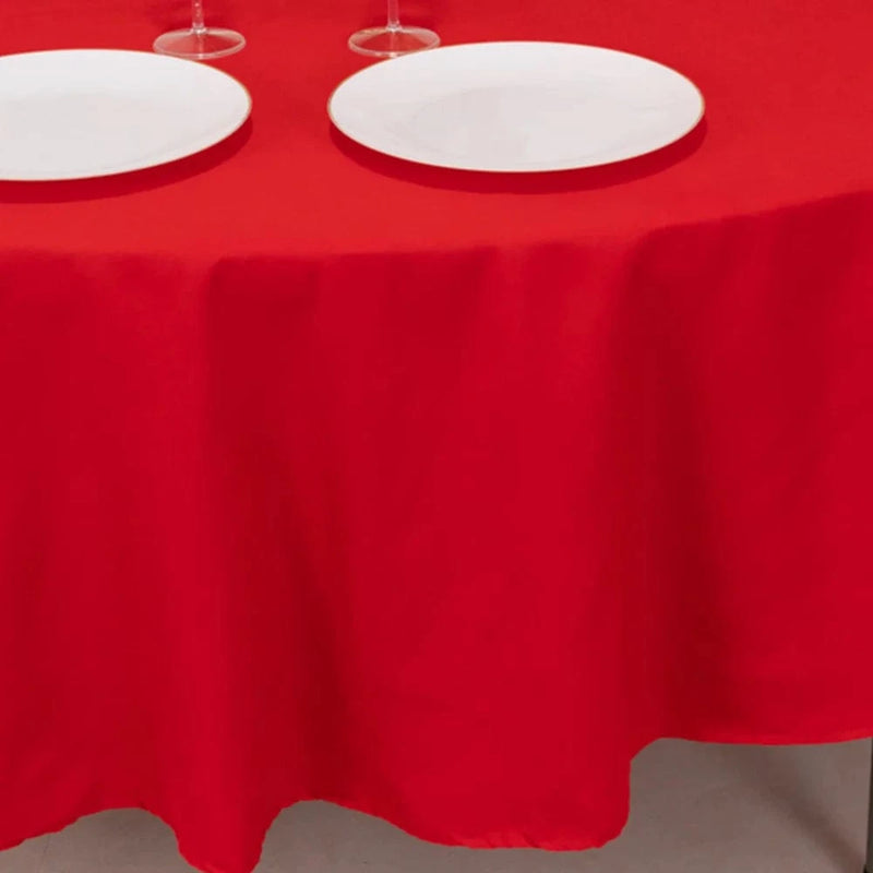 90" Cotton Blend Round Tablecloth for Daily and Formal Use