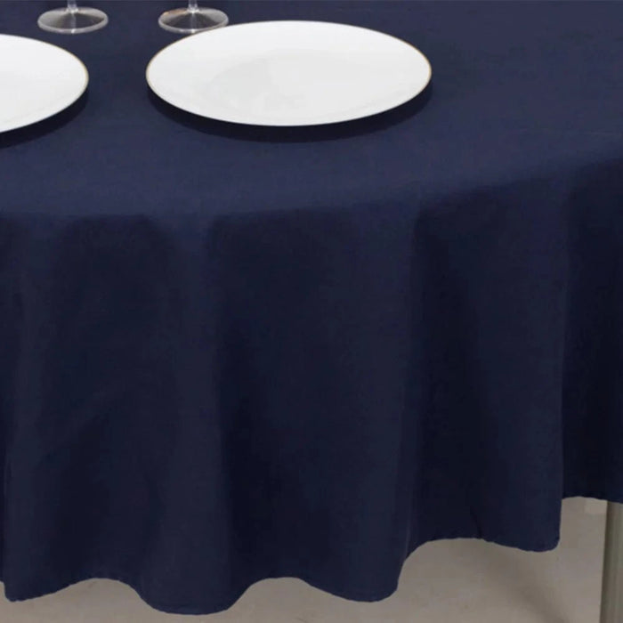 90" Cotton Blend Round Tablecloth for Daily and Formal Use