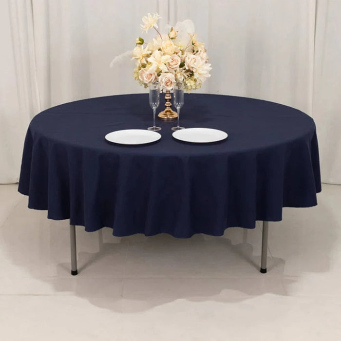 90" Cotton Blend Round Tablecloth for Daily and Formal Use
