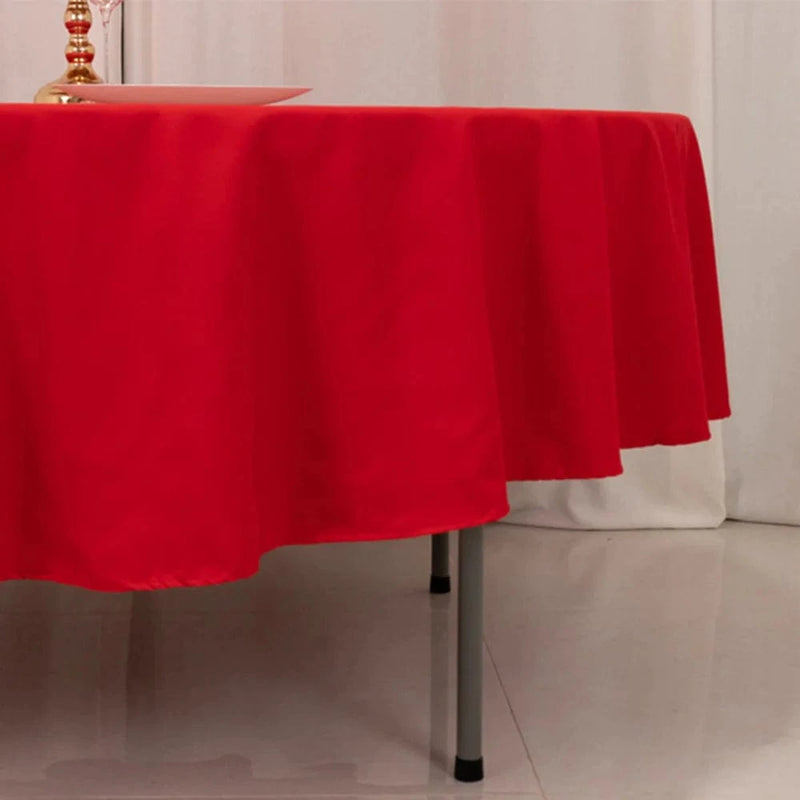 90" Cotton Blend Round Tablecloth for Daily and Formal Use