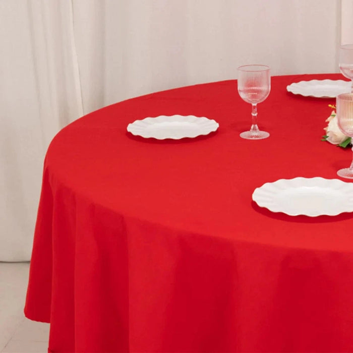 90" Cotton Blend Round Tablecloth for Daily and Formal Use