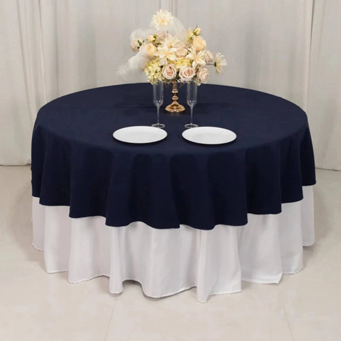 90" Cotton Blend Round Tablecloth for Daily and Formal Use