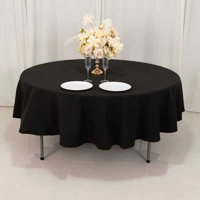 90" Cotton Blend Round Tablecloth for Daily and Formal Use
