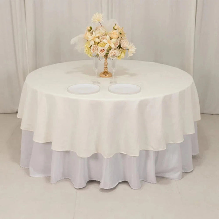 90" Cotton Blend Round Tablecloth for Daily and Formal Use