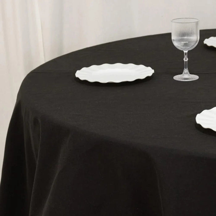 90" Cotton Blend Round Tablecloth for Daily and Formal Use
