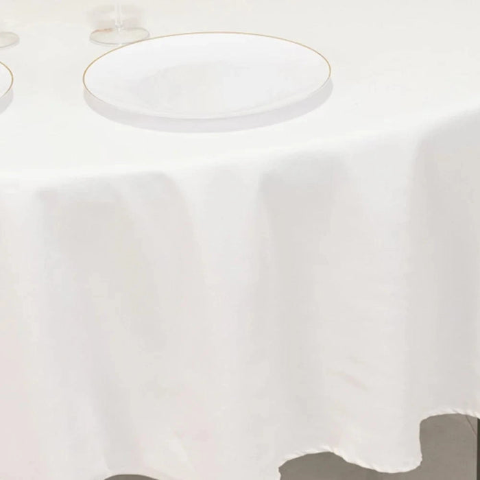 90" Cotton Blend Round Tablecloth for Daily and Formal Use