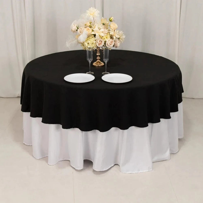 90" Cotton Blend Round Tablecloth for Daily and Formal Use