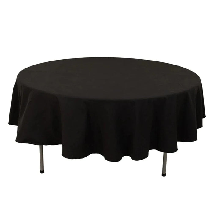 90" Cotton Blend Round Tablecloth for Daily and Formal Use TAB_COT01_90_BLK