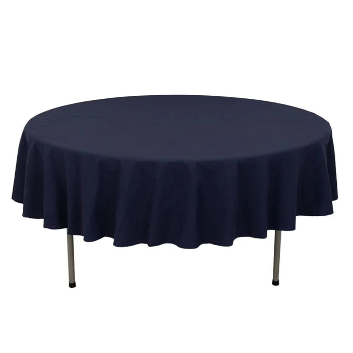 90" Cotton Blend Round Tablecloth for Daily and Formal Use TAB_COT01_90_NAVY