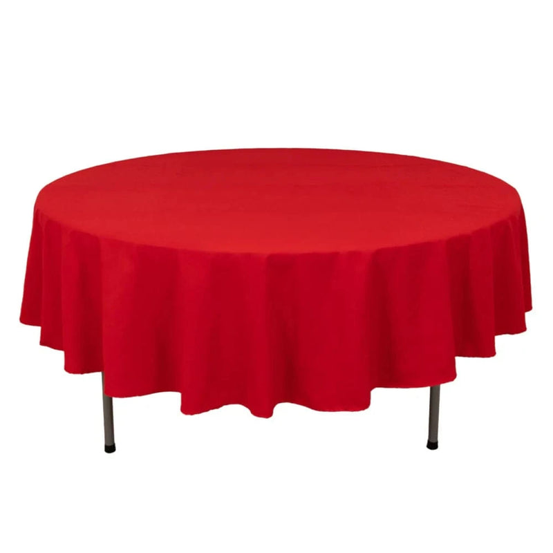 90" Cotton Blend Round Tablecloth for Daily and Formal Use TAB_COT01_90_RED