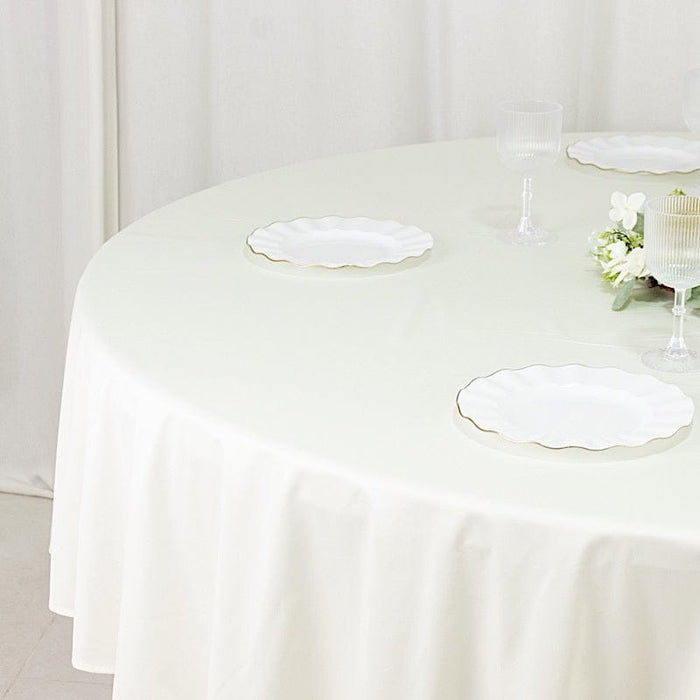 90" Fire Retardant Polyester Scuba Round Tablecloth